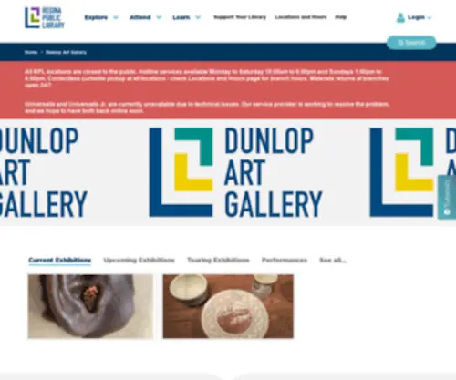 Dunlopartgallery.org(Dunlop Art Gallery) Screenshot