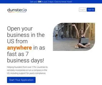 Dunster.io(Launch your business in the US with dunster) Screenshot