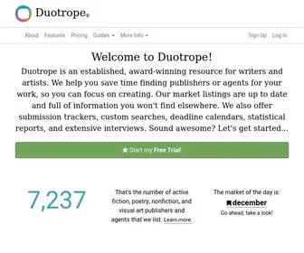Duotrope.com(Find markets) Screenshot