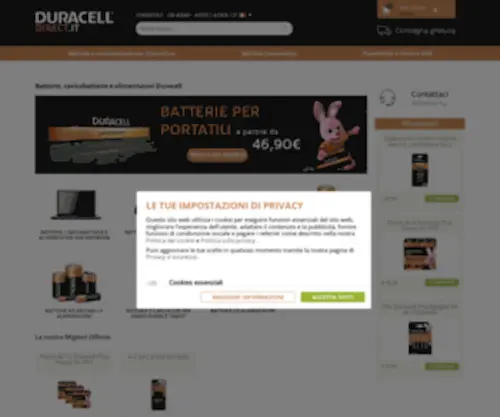 Duracelldirect.it(Batterie Duracell) Screenshot