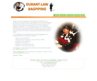 Durantlaw.info(Durant-Law Bagpiping) Screenshot