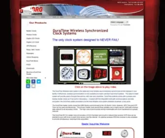 Duratimeclocks.com(DuraTime 2.4 GHz Synchronized Clock Systems for Education) Screenshot
