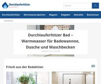 Durchlauferhitzer-Wissen.de(Ratgeber zur Warmwasserbereitung) Screenshot