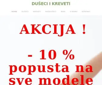 Duseciikreveti.com(Prodaja dušeka svih dimenzija i kvaliteta. Stalne akcije) Screenshot