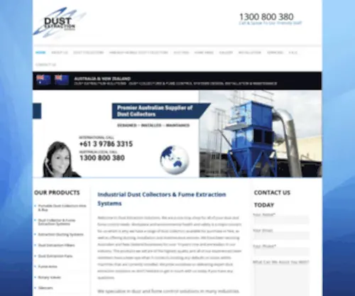 Dustextraction.com.au(Industrial Dust Collectors) Screenshot