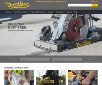 Dustlesstools.com(Dust Collection Vacuums & Shrouds) Screenshot