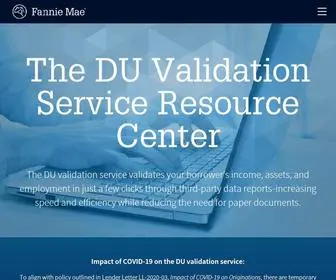 Duvalidationcenter.com(DU Validation Service Resource Center) Screenshot