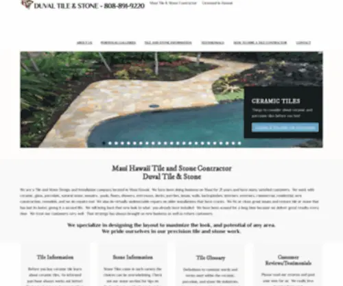 Duvaltileandstone.com(Maui Hawaii Tile and Stone Contractors) Screenshot