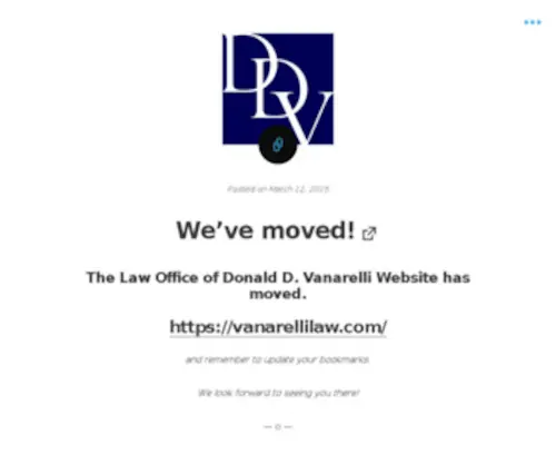 Dvanarelli.com(The Law Office of Donald D. Vanarelli) Screenshot