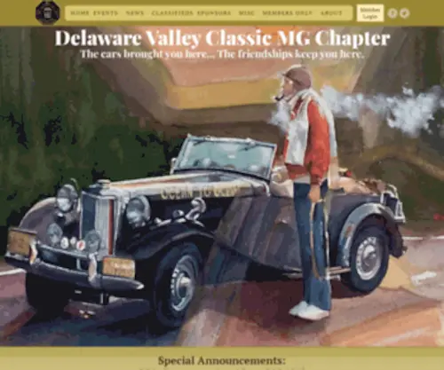 DVCMG.com(Internet home of the Delaware Valley Classic MG Club) Screenshot