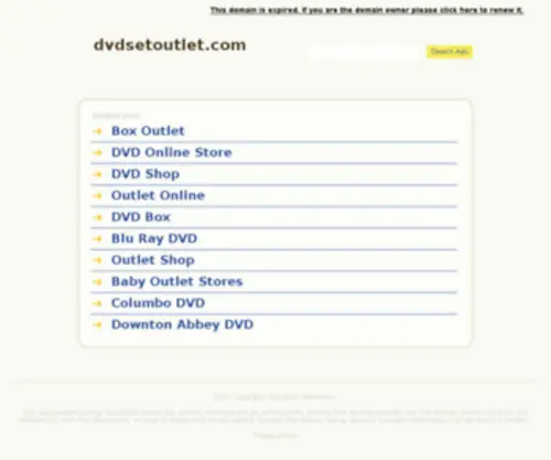 DVDsetoutlet.com(Special DVD outlet for Shopping) Screenshot