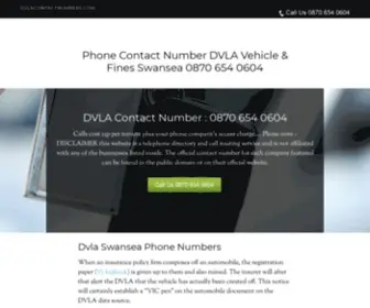 Dvlacontactnumbers.com(Number DVLA Vehicle & Fines Swansea) Screenshot