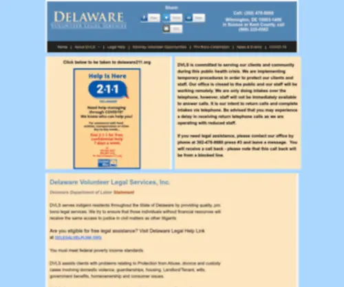 DVLS.org(Delaware Volunteer Legal Services) Screenshot