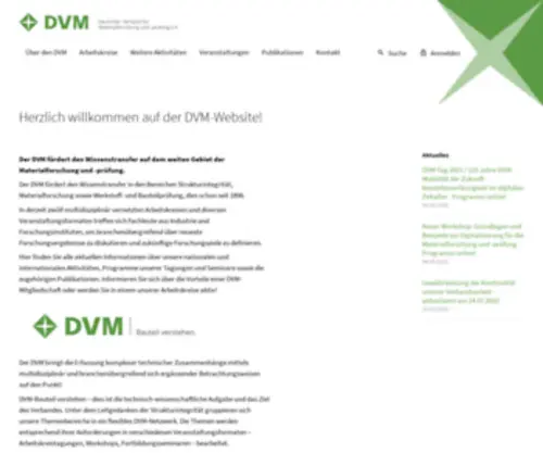 DVM-Berlin.de(Deutscher Verband für Materialforschung und) Screenshot