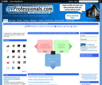 DVprofessionals.com(Video Production Community) Screenshot