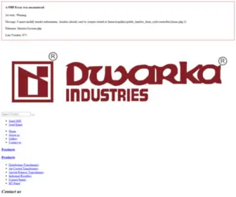 Dwarkaindustries.com(Power Transformers) Screenshot