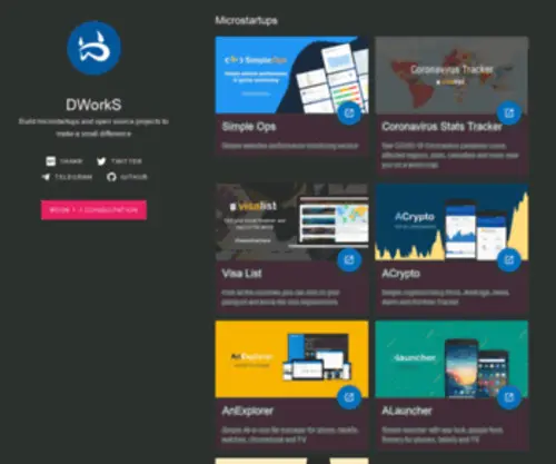 Dworks.in(Microstartup and Opensource apps) Screenshot