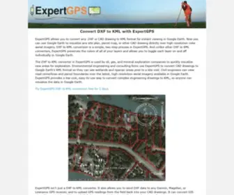 DXftokml.com(Convert DXF to KML with ExpertGPS. ExpertGPS) Screenshot