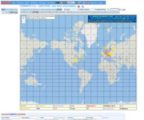 Dxmaps.com(QSO/SWL real time maps and lists) Screenshot