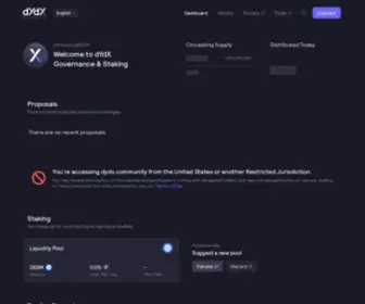 DYDX.community(Dydx staking & governance dashboard) Screenshot