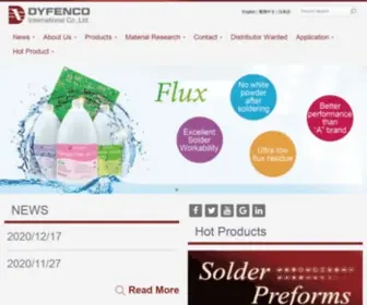 Dyfenco.com.tw(Solder material manufacturer with expertise) Screenshot