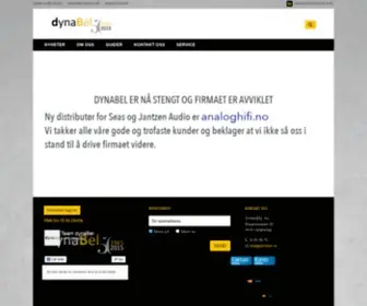 Dynabel.no(Hi-Fi, hjemmekino, selvbygghøyttalere, kabler og bilstereo) Screenshot