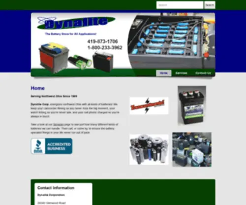 Dynalitebattery.com(Dynalite Corp) Screenshot