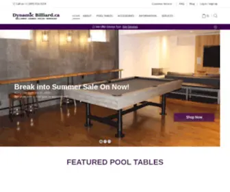 Dynamicbilliard.ca(Dynamic Billiard Pool Tables Canada) Screenshot