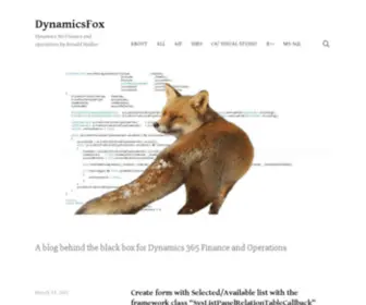 Dynamicsfox.com(Dynamics 365 Finance and Operations by Ronald Haskar) Screenshot