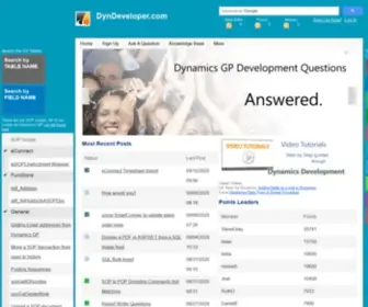 DYndeveloper.com(Your Dynamics GP Questions) Screenshot