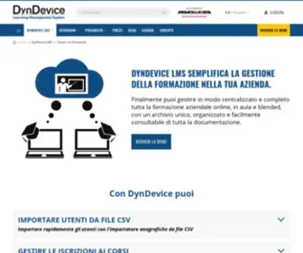 DYndevicelcms.com(Organizza e gestisci tutta la formazione aziendale con la piattaforma eLearning DynDevice LMS) Screenshot