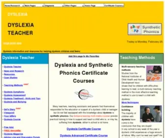 DYslexia-Teacher.com(Information and resources for teachers of children with dyslexia) Screenshot