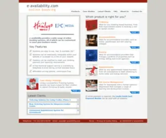 E-Availability.com(Online Booking & Ticketing Systems) Screenshot
