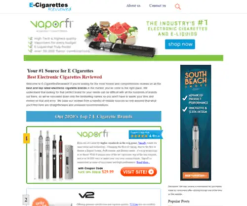 E-Cigarettesreviewed.net(2020's Best Electronic Cigarette Reviews) Screenshot