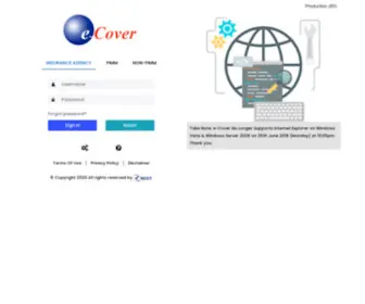 E-Cover.com.my(Electronic Online Agency Portal) Screenshot