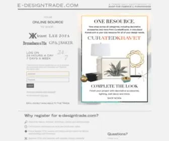 E-Designtrade.com(Log into your account) Screenshot