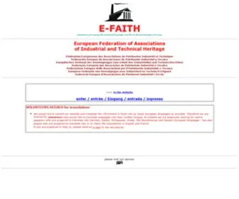 E-Faith.org(European Federation of Associations of Industrial Heritageand Technical Heritage) Screenshot