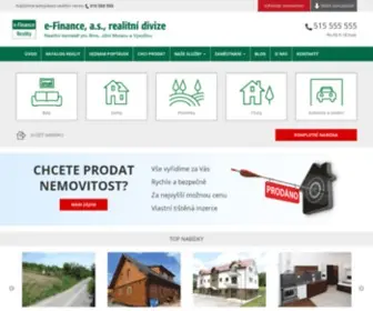 E-Finance-Reality.cz(E-Finance, a.s., realitní divize) Screenshot