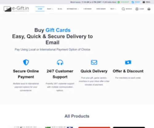 E-Gift.in(Gift and Game Cards) Screenshot