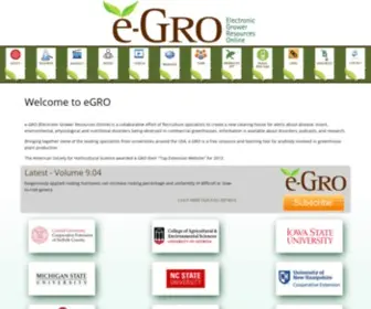 E-Gro.org(EGRO Electronic Grower Resources Online) Screenshot