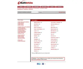 E-Healtharticles.com(Free health articles and health content for websites) Screenshot
