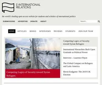 E-IR.info(The world's leading open access website for students and scholars of international politics) Screenshot
