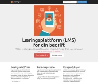 E-Learning.no(E-læring, læringsplattform (LMS), nettkurs, kunnskapstester, elæring) Screenshot