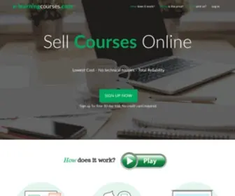 E-Learningcourses.com(Sell Courses Online with eLearning Courses) Screenshot