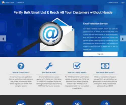 E-Mailcourt.com(Validate Email Bulk Checker Tool) Screenshot