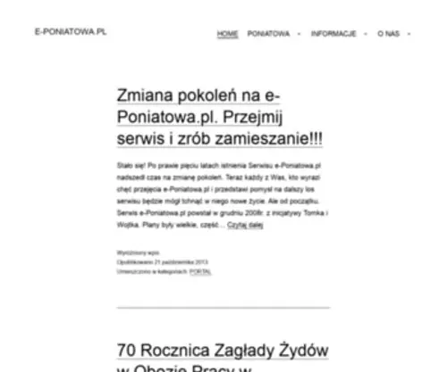 E-Poniatowa.pl(Obóz pracy w Poniatowej) Screenshot