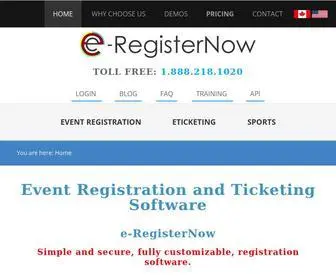 E-Registernow.com(Online Registration Software and Ticketing. Let our design team come up with a customized solution) Screenshot
