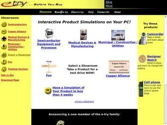 E-TRY.com(The interactive showroom for industrial equipment and consumer electronics) Screenshot