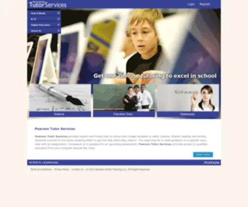 E-Tutors.com(Pearson Tutor Services) Screenshot