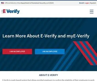 E-Verify.gov(E-Verify is a web-based system) Screenshot